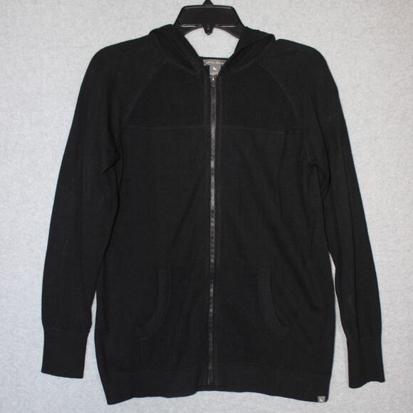 Eddie Bauer Hoodie Women's Echo Ridge Zip Mesh Hoodie Black Sweater Size Large‎ - Picture 1 of 7